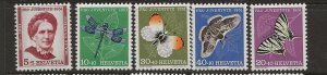 SWITZERLAND Sc B207-11 NH issue of 1951 - BUTTERFLIES