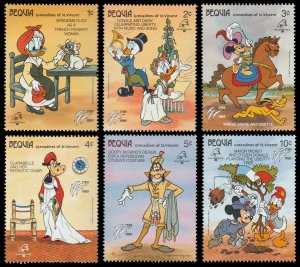 St. Vincent - Bequia 1989. Mint Disney Stamp Set. Scott # 268 - 73.