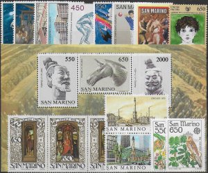 1986 San Marino complete year 16v. + 1MS MNH