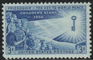 US 1085 Children 3c single MNH 1956