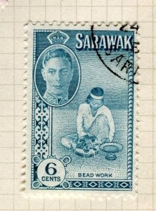 SARAWAK; 1950 early GVI pictorial issue fine used 6c. value