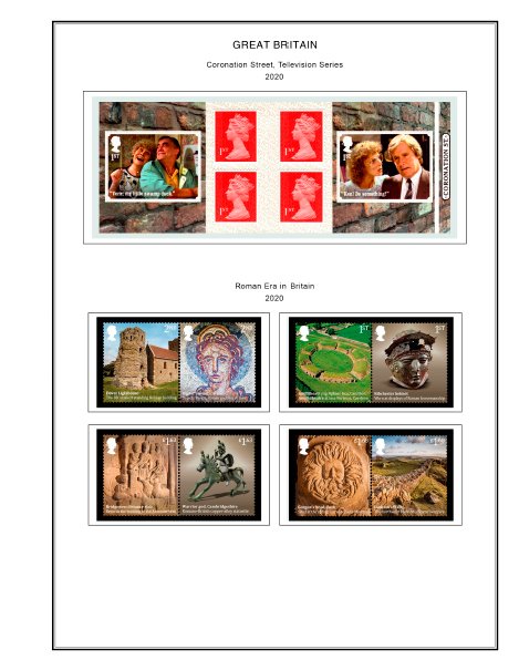 COLOR PRINTED GREAT BRITAIN 2018-2020 STAMP ALBUM PAGES (91 illustrated pages)