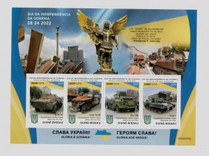 2022 war in Ukraine Guinea-Bissau stamp block Independence Day Parade, Kiev, MNH