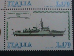 ​ITALY 1978-SC#1326a THE FAMOUS SHIPS OF ITALIAN -MNH BLOCK OF 4 VERY FINE