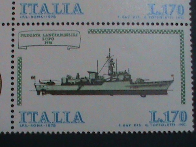 ​ITALY 1978-SC#1326a THE FAMOUS SHIPS OF ITALIAN -MNH BLOCK OF 4 VERY FINE