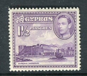 CYPRUS; 1938 early GVI Pictorial issue fine Mint hinged Shade of 1.5Pi. value