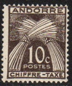 French Andorra Sc #J21 Mint Hinged