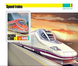 Sierra Leone Speed Trains Stamps 2020 MNH Talgo Frecciarossa Railways 3x 1v S/S 