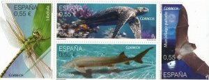 SPAIN 2015.   Fauna Protection. Ed# 4982/85 Block 4 stamps NHM