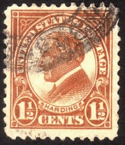 1925, US 1 1/2c, Harding, Used, Sc 553