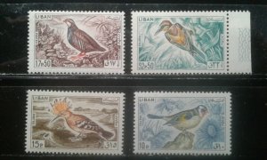 Lebanon #435-437,439 MNH birds e196.4545