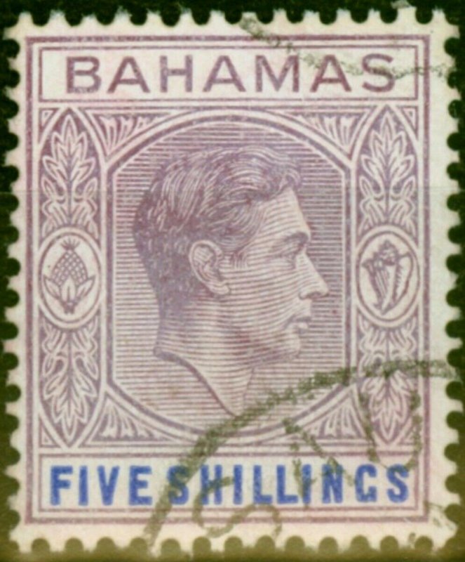 Bahamas 1946 5s Dull Mauve & Deep Blue SG156c V.F.U 