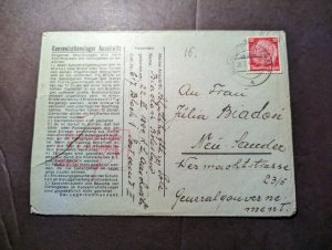 1941 Germany Concentration Camp Cover Auschwitz to Saudez Low Number Prisoner