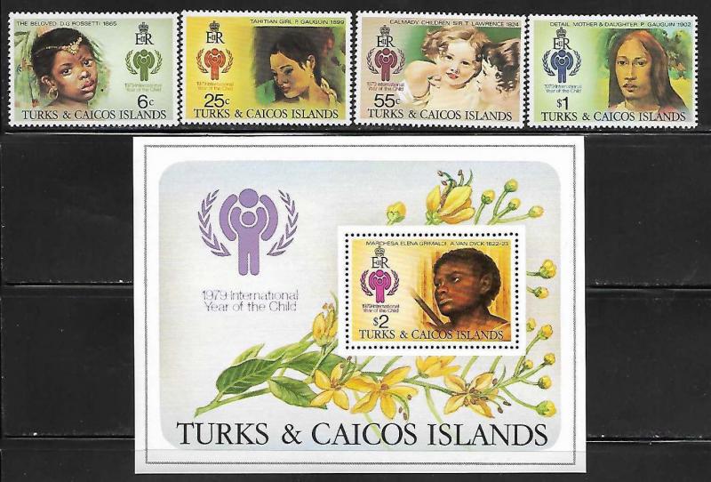 Turks & Caicos 386-90 Children Mint NH