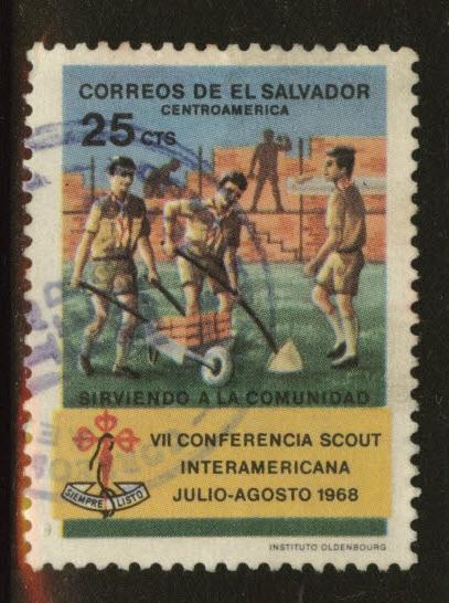 El Salvador Scott 788 Used 1968 scout stamp