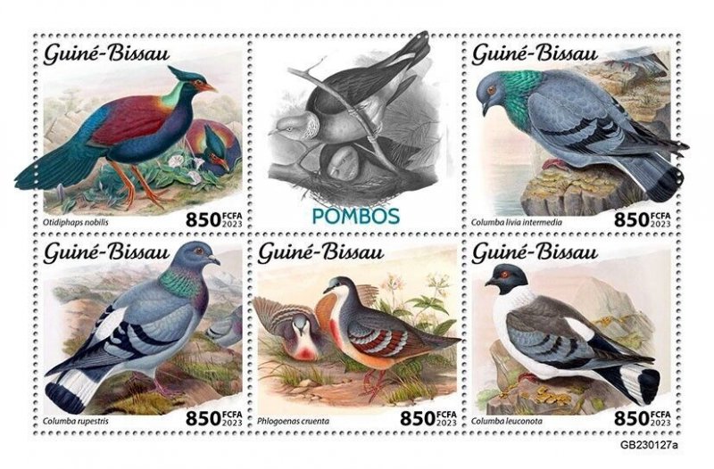 2023/01 - GUINEA BISSAU - PIGEONS       5V  complet set    MNH **