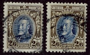 Fascinating So Rhodesia #29, 29a Used Fine  SCV$24.75...From a great auction!