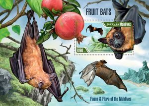 MALDIVES - 2013 - Fruit Bats - Perf Souv Sheet - Mint Never Hinged