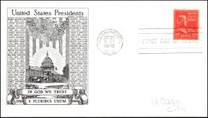 Scott 822 17 Cents Johnson Historic Arts FDC - Addressed - Planty 822-62