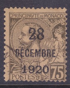Monaco 31 Used 1921 Prince Albert I Overprinted Issue