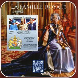Togo Royalty Stamps 2015 MNH Queen Elizabeth II Royal Family Europhilex 1v S/S