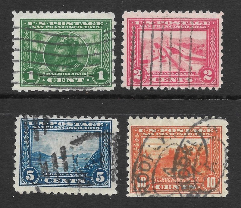 Doyle's_Stamps: Used 1914-1915 Set Pan-Pacific Expo, Scott #401 to #404