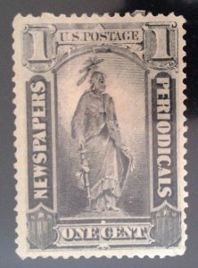 Scott#PR81 - VF - 1c Gray Black - Newspaper Stamps-  OG HR - 1885