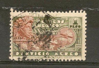 MEXICO STAMP VFU SERVICIO AEREO 1 PESO   # ME-6