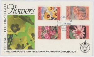 Tanzania 315-318 1986 Flowers. Plants. Flora. Souvenir Sheet on U/A FDC.
