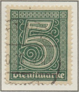 Germany Weimar Republic 5pf Dienstmarke Official Prussia use SG124 1920