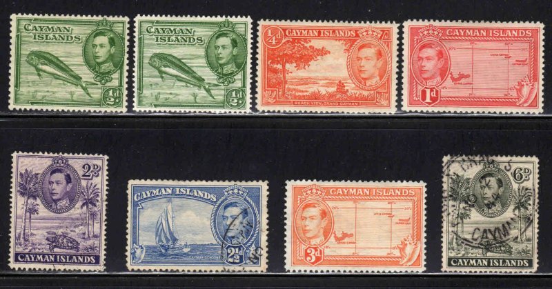 Cayman Islands #100-07 ~ 9 Different ~ Unused, Used, MX (1938-43)