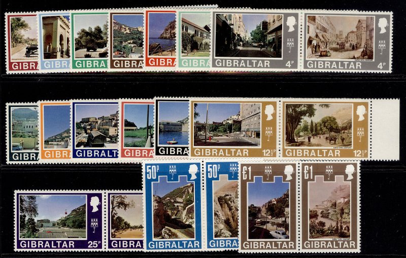 GIBRALTAR QEII SG255-286, 1971 decimal currency set, NH MINT. Cat £24. 