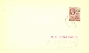 Montserrat 5d KGV Symbol of the Colony 1933 G.P.O. Plymouth, Montserrat Local...