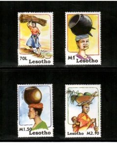 Lesotho 2005 - Traditional Head Covering - Set of 4 Stamps - Scott #1390-3 - MNH