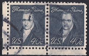 1292 40 cent Thomas Paine Pair XF used