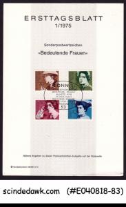 GERMANY - 1975 FAMOUS GERMAN WOMEN WRITERS - FOLDER - FDI