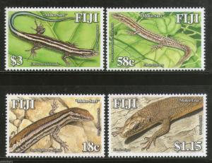 Fiji 2006 Skinks in Fiji Reptiles Animals Lizards Wildlife Sc 1084-87 MNH # 0213