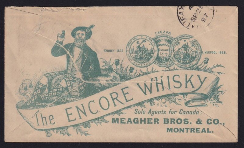 Canada 1897 Encore Whisky Alcohol Diamond Jubilee Advertising Cover Montreal