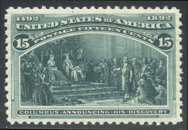 U.S. #238 CHOICE Mint XF NH w/ Cert - 1893 15c Columbian\