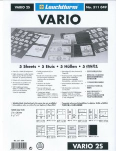 Lighthouse VARIO Stock Sheet Double Sided 2 Pocket Protector Pages Size: 2S 