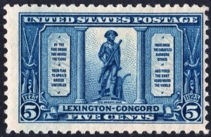 SC#619 5¢ Lexington-Concord Issue (1925) MNH