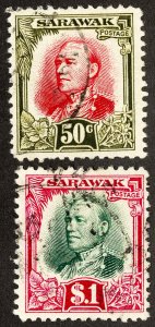 Sarawak Stamps # 107-8 Used VF Scott Value $55.00