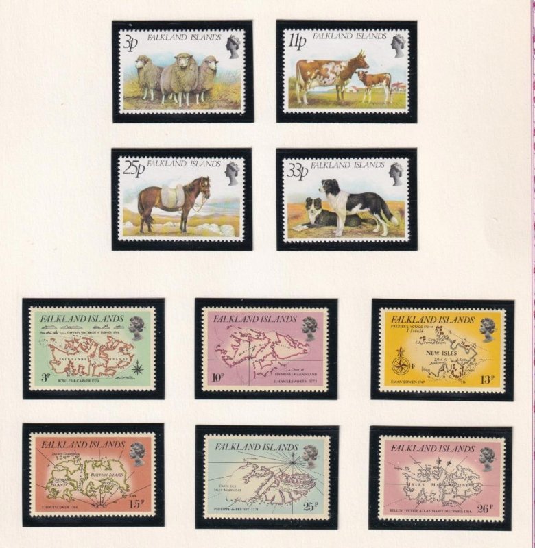 FALKLAND ISLANDS # 314-323 VF-MNH POLWARTH SHEEP & MAPS