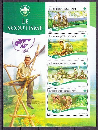Togo, 2015 issue. Scout Activities sheet of 4. ^