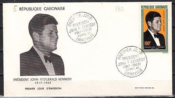 Gabon, Scott cat. C27. President John Kennedy issue. First Day Cover. ^