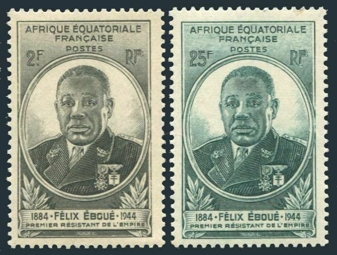 French Equatorial Africa 156-157,MNH.Michel 253-254. Felix Eboue,1945.