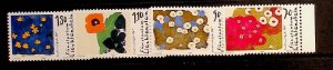 LIECHTENSTEIN Sc 1083-6 NH ISSUE OF 1996 - FLOWERS IN ART