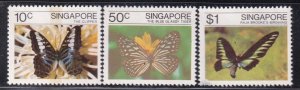 Singapore 1982 Sc 387-9 Butterflies MNH