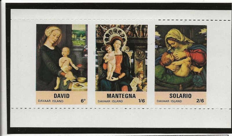 GB local issue Davaar  Scotland 1967 Xmas Paintings  miniature sheet     MNH