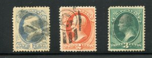 UNITED STATES SCOTT #182/84 GROUP OF THREE F/VF USED